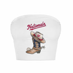 Washington Nationals Tiny Turnip Women's Cowboy Boot Crop Tube Top - MLB