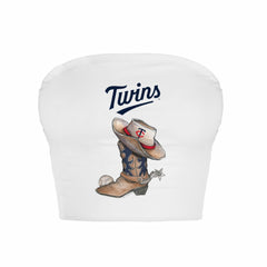 Minnesota Twins Tiny Turnip Women's Cowboy Boot Crop Tube Top - MLB