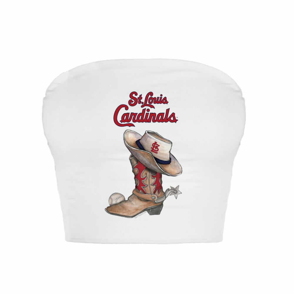 St. Louis Cardinals Tiny Turnip Women's Cowboy Boot Crop Tube Top - MLB