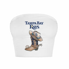 Tampa Bay Rays Tiny Turnip Women's Cowboy Boot Crop Tube Top - MLB