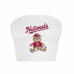 Washington Nationals Tiny Turnip Women's Teddy Bear Crop Tube Top - MLB