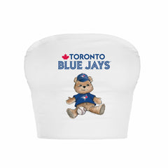 Toronto Blue Jays Tiny Turnip Women's Teddy Bear Crop Tube Top - MLB