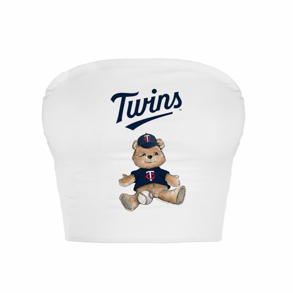 Minnesota Twins Tiny Turnip Women's Teddy Bear Crop Tube Top - MLB