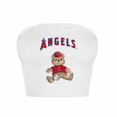 Los Angeles Angels Tiny Turnip Women's Teddy Bear Crop Tube Top - MLB
