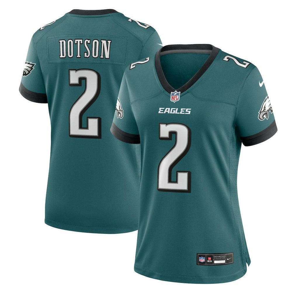 Jahan Dotson Philadelphia Eagles Women's Team Game Jersey Midnight Green | Nike for Sale
