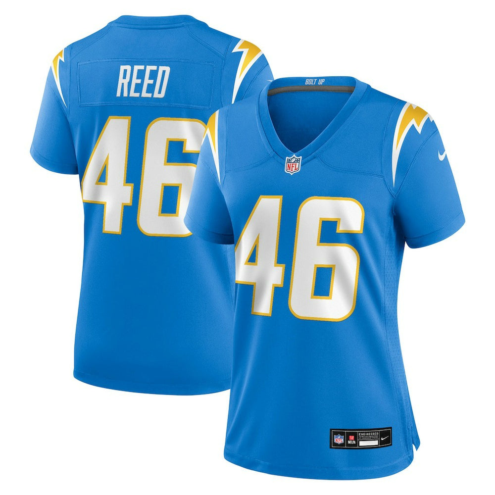 Nikko Reed Los Angeles Chargers Women's Team Game Jersey Powder Blue | Nike for Sale