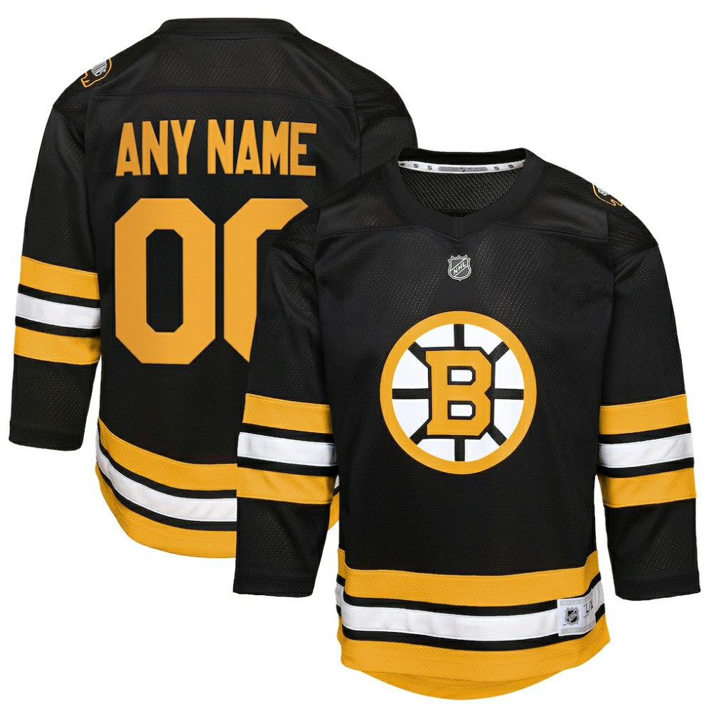 Boston Bruins Youth Home Custom Replica Jersey - Black - NHL