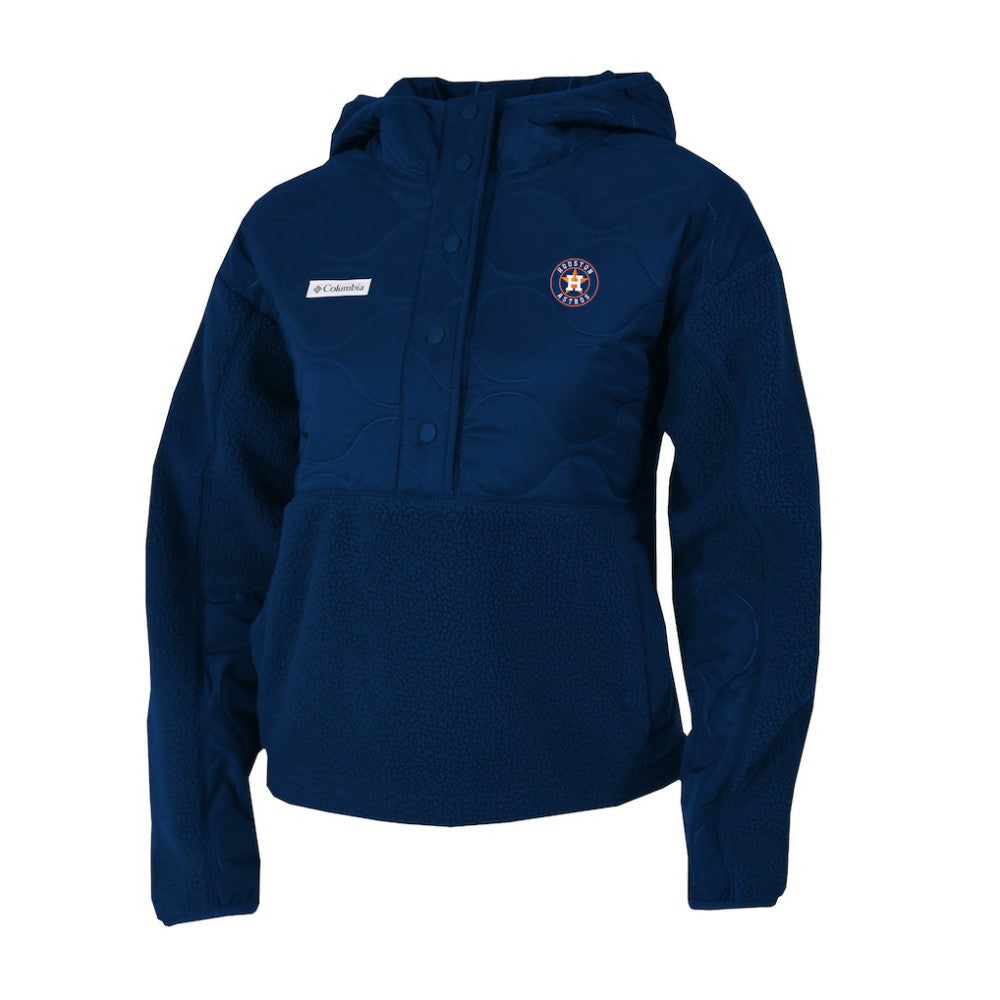Houston Astros Columbia Women's Cloud Point Hooded Fleece Half-Snap Pullover Jacket - MLB