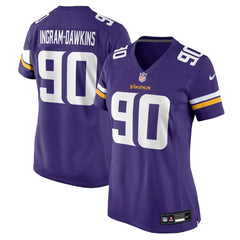 Tyrion Ingram-Dawkins Minnesota Vikings Women's Team Game Jersey Purple | Nike for Sale
