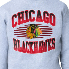 Chicago Blackhawks Starter Team Grit Graphic Fleece Pullover Sweatshirt - Gray - NHL