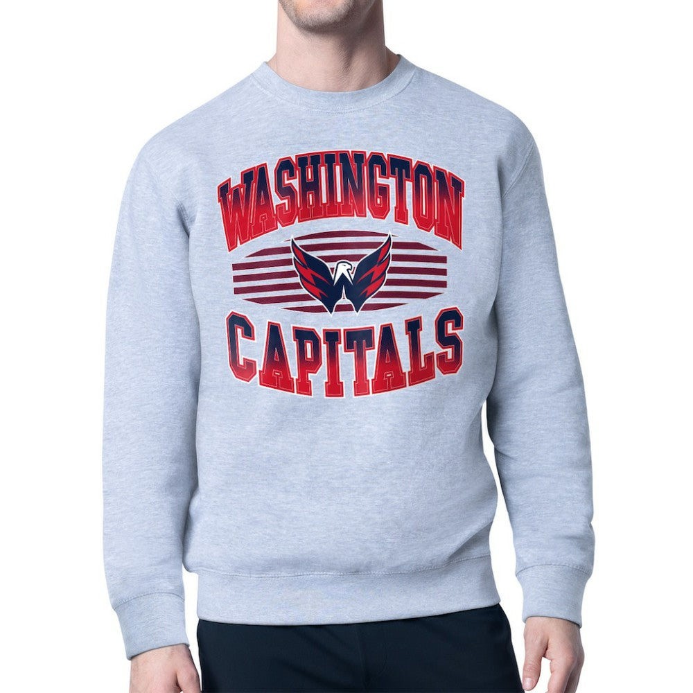 Washington Capitals Starter Team Grit Graphic Fleece Pullover Sweatshirt - Gray - NHL