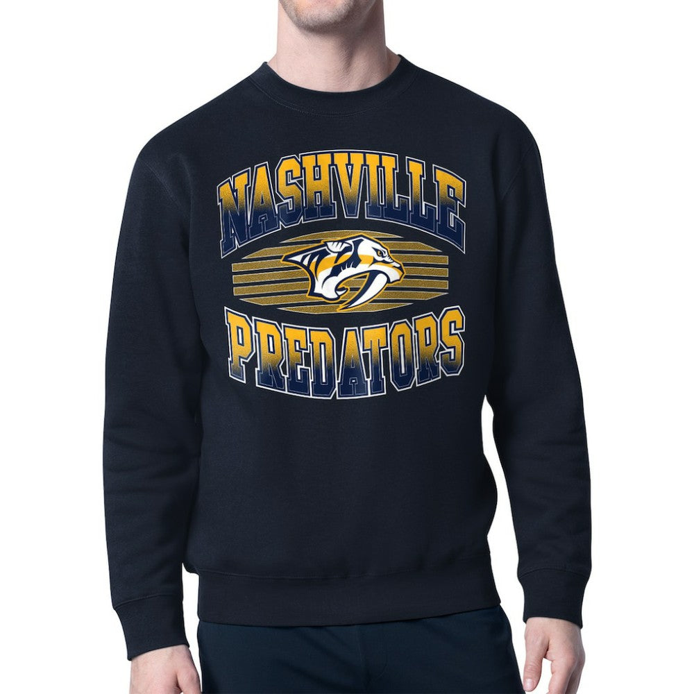 Nashville Predators Starter Team Grit Graphic Fleece Pullover Sweatshirt - Navy - NHL