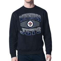 Winnipeg Jets Starter Team Grit Graphic Fleece Pullover Sweatshirt - Navy - NHL