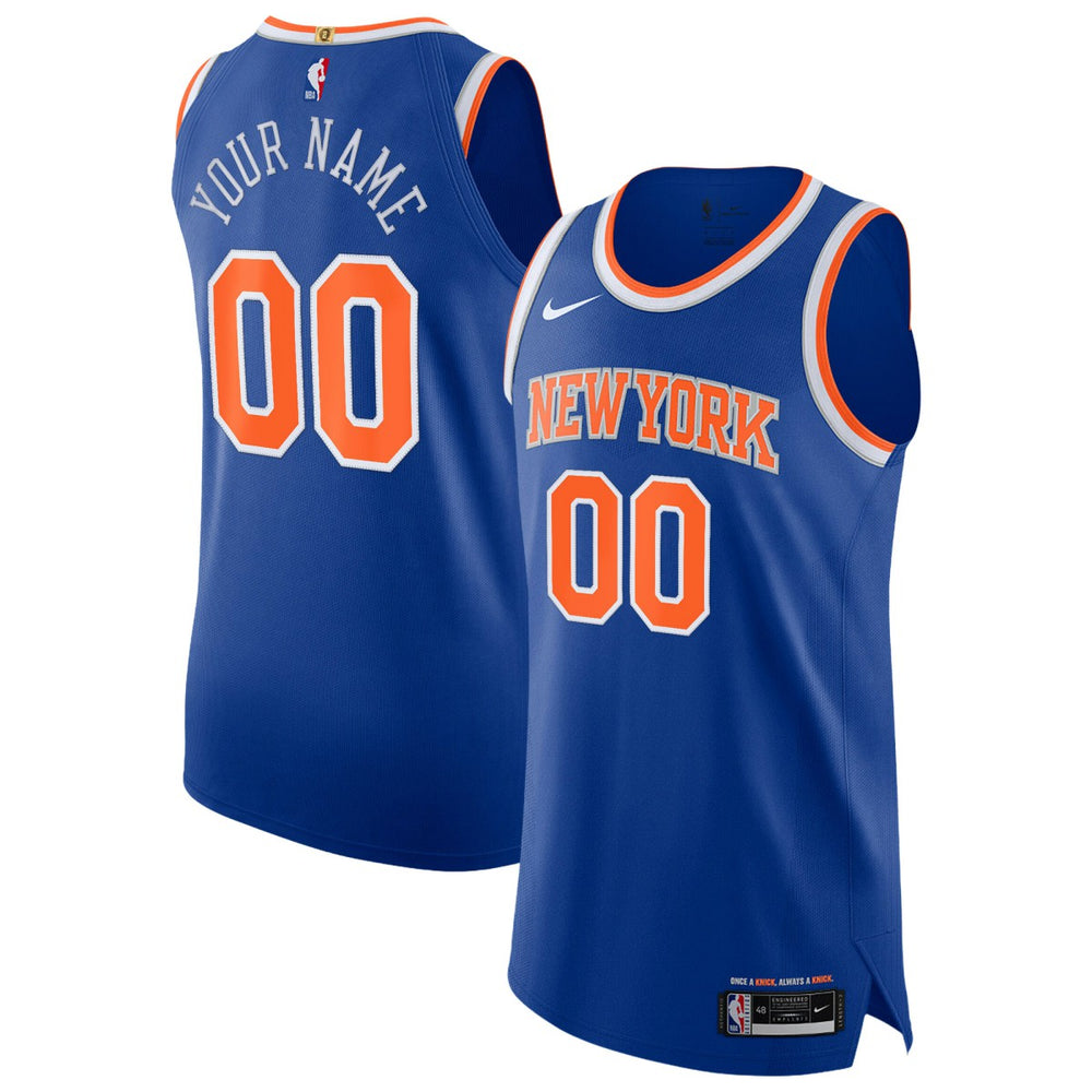 New York Knicks Authentic Custom Jersey Icon Edition Blue - NBA