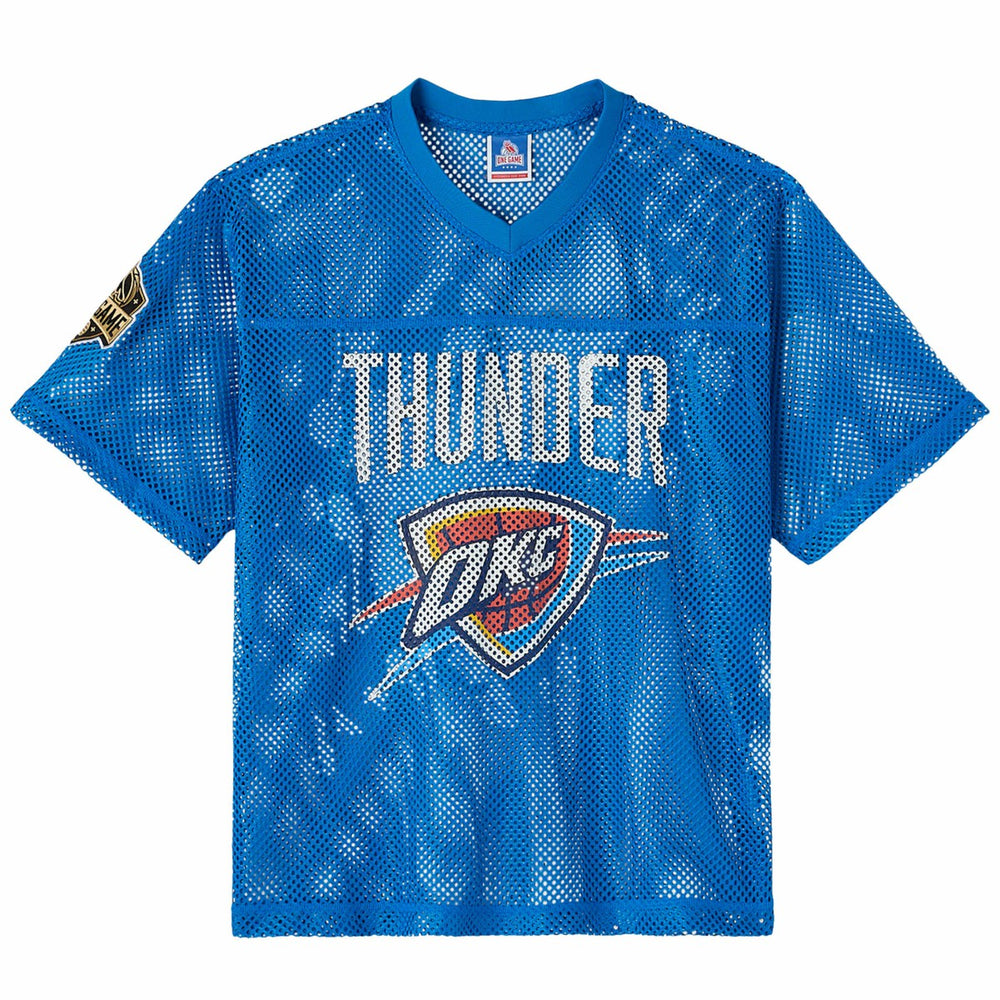 Oklahoma City Thunder OVO x NBA Mesh Football Fashion Jersey Blue - NBA