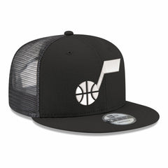 Utah Jazz Core Logo Meshback 9FIFTY Snapback Hat Black - NBA