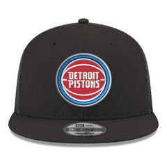 Detroit Pistons Core Logo Meshback 9FIFTY Snapback Hat Black - NBA