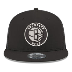 Brooklyn Nets Core Logo Meshback 9FIFTY Snapback Hat Black - NBA