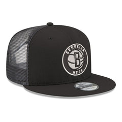 Brooklyn Nets Core Logo Meshback 9FIFTY Snapback Hat Black - NBA