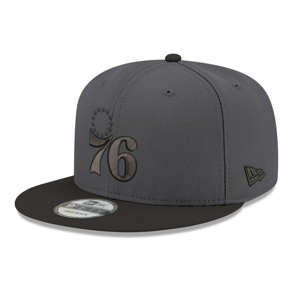 Philadelphia 76ers Logo 2-Tone 9FIFTY Snapback Hat Gray/Black - NBA