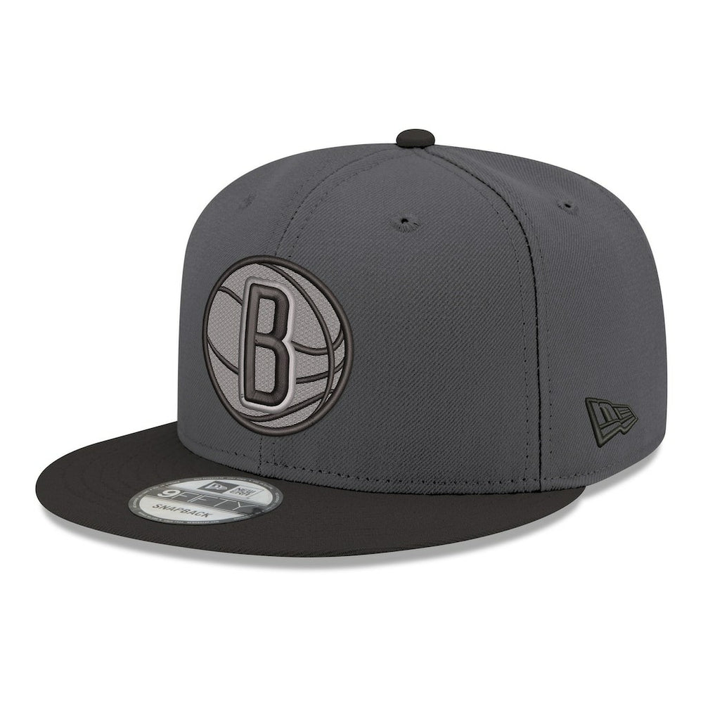 Brooklyn Nets Logo 2-Tone 9FIFTY Snapback Hat Gray/Black - NBA