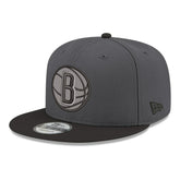 Brooklyn Nets Logo 2-Tone 9FIFTY Snapback Hat Gray/Black - NBA