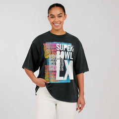 Super Bowl LX WEAR by Erin Andrews Women's Vintage Boyfriend T-Shirt Black | NFL
