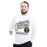 Denver Nuggets G-III Sports by Carl Banks Adaptive Headliner Fleece Crewneck Sweatshirt White - NBA