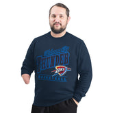 Oklahoma City Thunder G-III Sports by Carl Banks Adaptive Headliner Fleece Crewneck Sweatshirt Navy - NBA
