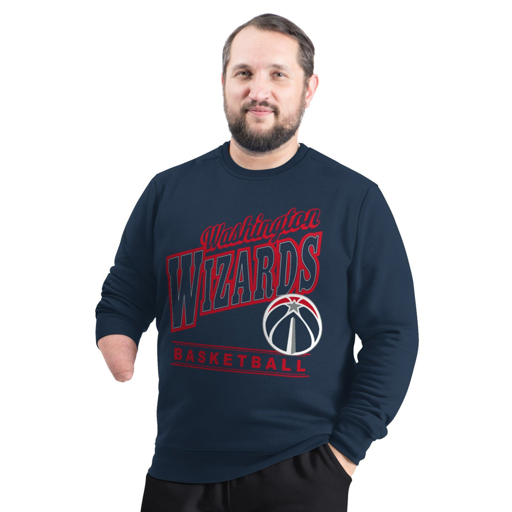 Washington Wizards G-III Sports by Carl Banks Adaptive Headliner Fleece Crewneck Sweatshirt Navy - NBA