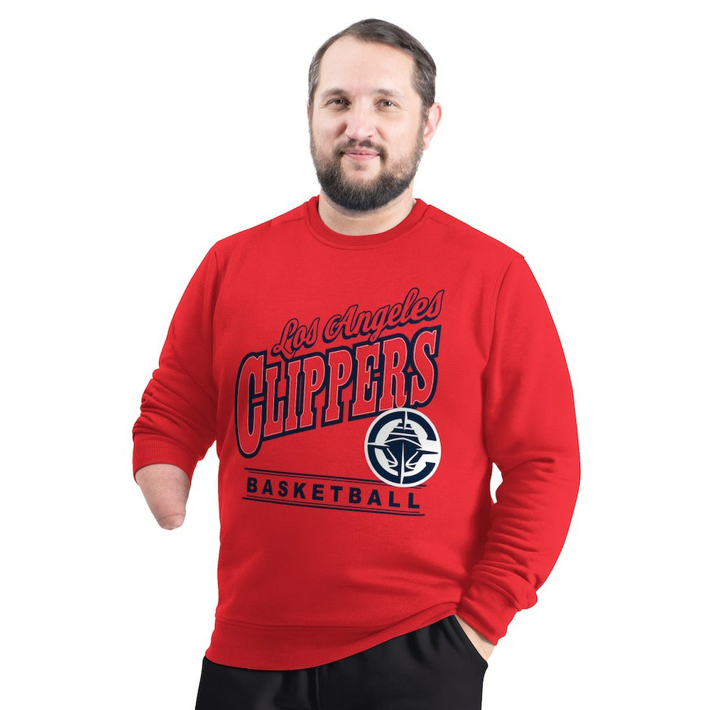 LA Clippers G-III Sports by Carl Banks Adaptive Headliner Fleece Crewneck Sweatshirt Red - NBA