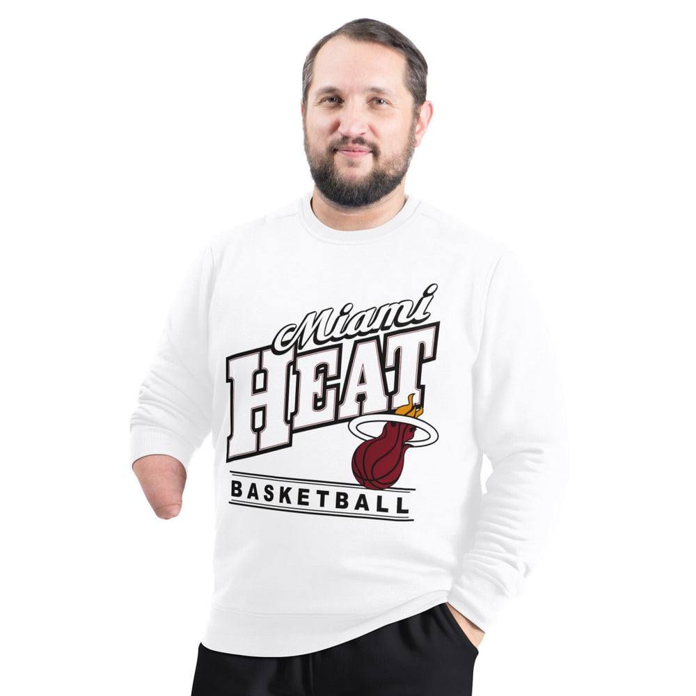 Miami Heat G-III Sports by Carl Banks Adaptive Headliner Fleece Crewneck Sweatshirt White - NBA