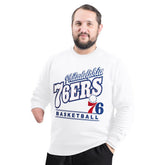Philadelphia 76ers G-III Sports by Carl Banks Adaptive Headliner Fleece Crewneck Sweatshirt White - NBA