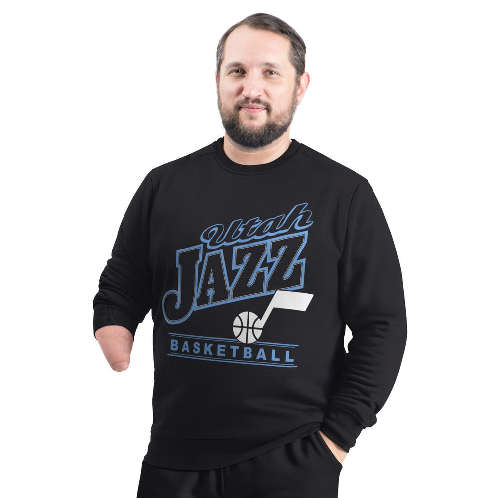 Utah Jazz G-III Sports by Carl Banks Adaptive Headliner Fleece Crewneck Sweatshirt Black - NBA