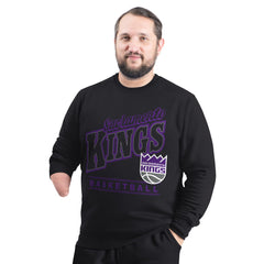 Sacramento Kings G-III Sports by Carl Banks Adaptive Headliner Fleece Crewneck Sweatshirt Black - NBA