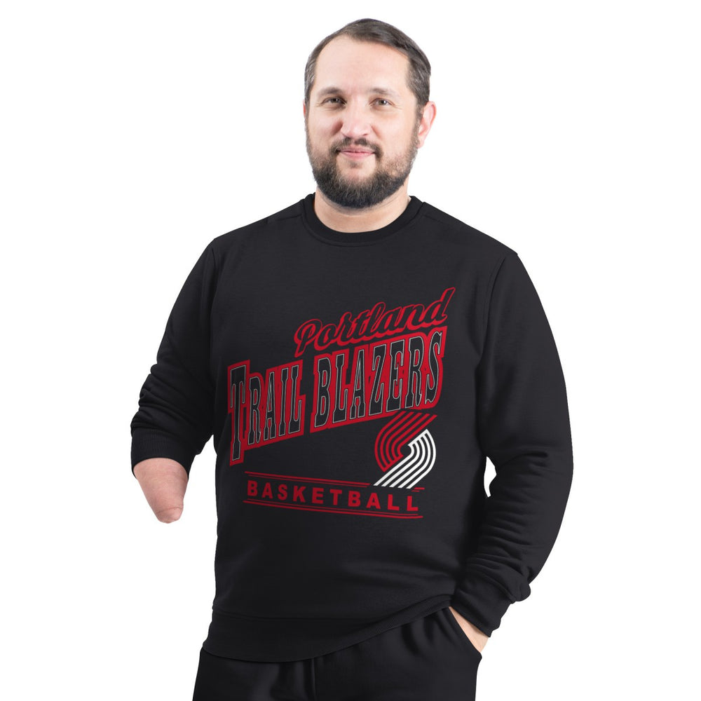 Portland Trail Blazers G-III Sports by Carl Banks Adaptive Headliner Fleece Crewneck Sweatshirt Black - NBA