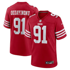 Sam Okuayinonu San Francisco 49ers Team Game Jersey Scarlet | Nike for Sale