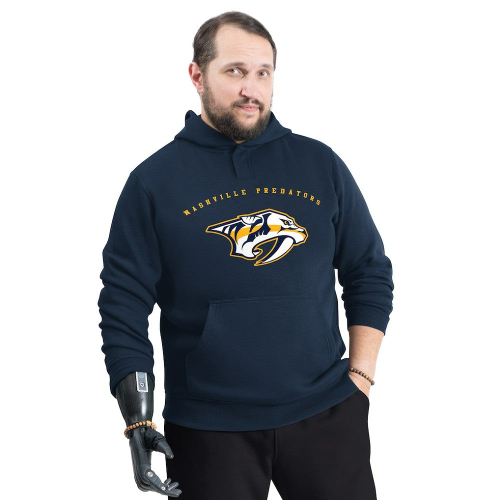 Nashville Predators G-III Sports by Carl Banks Adaptive Classic Team Arc Fleece Hoodie - Navy - NHL