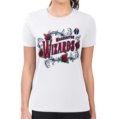 Washington Wizards G-III 4Her by Carl Banks Women's Super-Slim Fit Lightweight Roses Crew Neck T-Shirt White - NBA