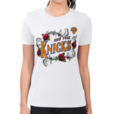 New York Knicks G-III 4Her by Carl Banks Women's Super-Slim Fit Lightweight Roses Crew Neck T-Shirt White - NBA