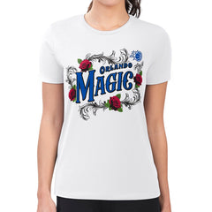 Orlando Magic G-III 4Her by Carl Banks Women's Super-Slim Fit Lightweight Roses Crew Neck T-Shirt White - NBA