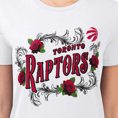 Toronto Raptors G-III 4Her by Carl Banks Women's Super-Slim Fit Lightweight Roses Crew Neck T-Shirt White - NBA