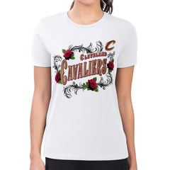 Cleveland Cavaliers G-III 4Her by Carl Banks Women's Super-Slim Fit Lightweight Roses Crew Neck T-Shirt White - NBA