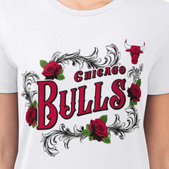 Chicago Bulls G-III 4Her by Carl Banks Women's Super-Slim Fit Lightweight Roses Crew Neck T-Shirt White - NBA