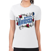 Dallas Mavericks G-III 4Her by Carl Banks Women's Super-Slim Fit Lightweight Roses Crew Neck T-Shirt White - NBA