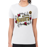 Denver Nuggets G-III 4Her by Carl Banks Women's Super-Slim Fit Lightweight Roses Crew Neck T-Shirt White - NBA