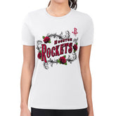 Houston Rockets G-III 4Her by Carl Banks Women's Super-Slim Fit Lightweight Roses Crew Neck T-Shirt White - NBA