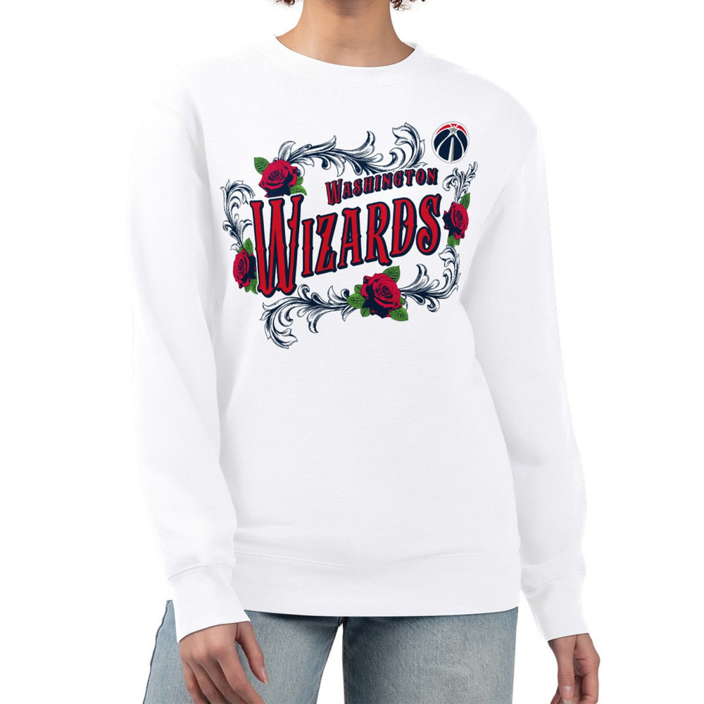 Washington Wizards G-III 4Her by Carl Banks Women's Roses Fleece Tri-Blend Sweatshirt White - NBA