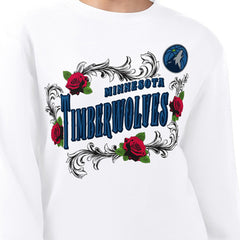 Minnesota Timberwolves G-III 4Her by Carl Banks Women's Roses Fleece Tri-Blend Sweatshirt White - NBA