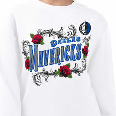 Dallas Mavericks G-III 4Her by Carl Banks Women's Roses Fleece Tri-Blend Sweatshirt White - NBA